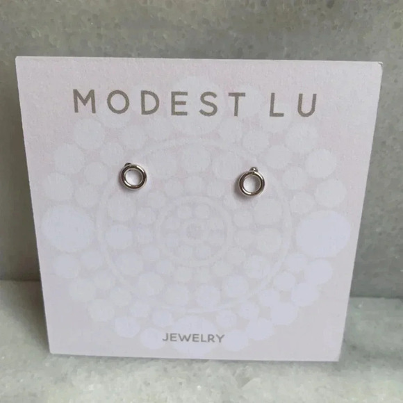 Modest Lu Jewelry - Sterling Silver Micro Mini Circle Stud Earrings